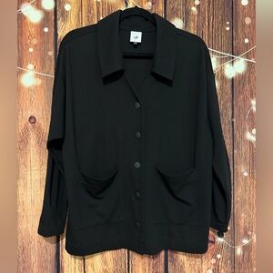 CAbi Black Button Down Shirt / Cardigan for Women